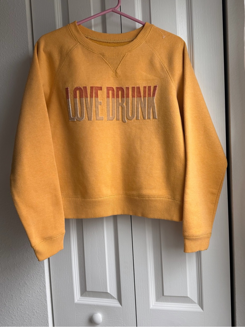 Aeropostale Orange 'LOVE DRUNK' Crewneck Sweatshirt